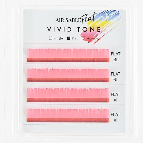 Air Sable Flat Vivid Tone Pink 4 Lines D Curl0.15mmÃ—13mm