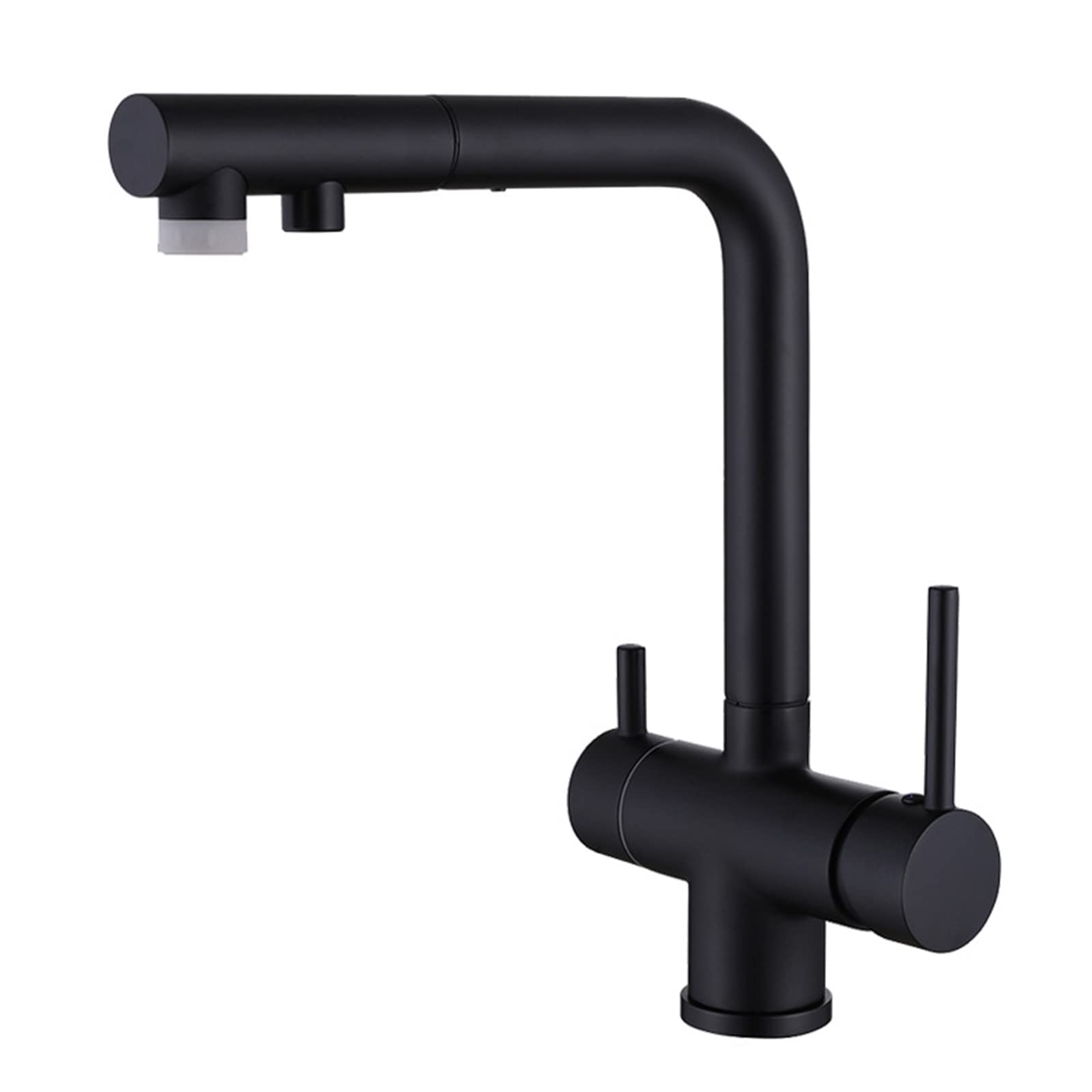 ZYCHSJXA 3 Way Kitchen Tap with Pull Out Spray, Mixer Taps Brass Hot and Cold Water Filter Swivel Multifunction Sink