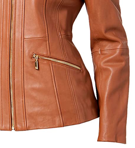 VearFit Fantam Designer Missy Beige, Blue, Gray, Red, Black Women Leather Blazar Coat4