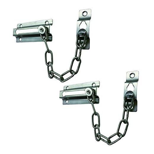 Door Chain Lock,2 Pack Chain Door Guard with Lock, Chain Locks for Inside Door Sturdy and Rust-Resistant Steel Chain Locks for Inside Door and Extra Front Door Lock, 100% Child Safe and Pet Friendly