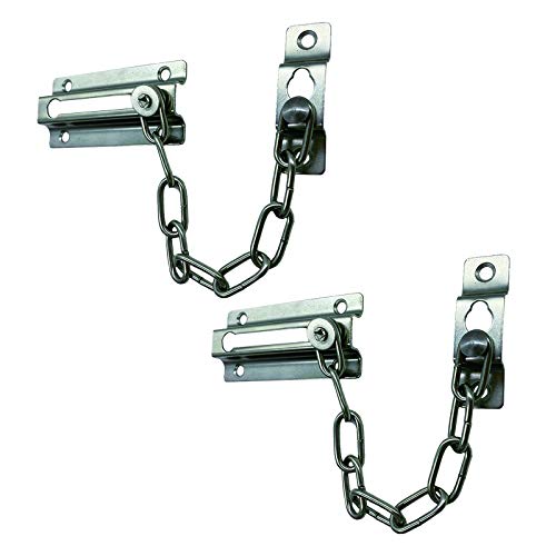 Door Chain Lock,2 Pack Chain Door Guard with Lock, Chain Locks for Inside Door Sturdy and Rust-Resistant Steel Chain Locks for Inside Door and Extra Front Door Lock, 100% Child Safe and Pet Friendly