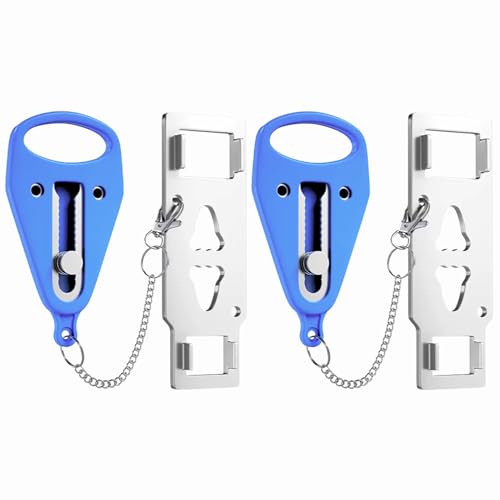 POCKETLOCK Portable Door Lock 2 Pack for Travel – Hotel Door Locks for Travelers Security – Door Safety Lock from Inside for Home & Apartment – Travel Locks for Hotel Rooms – (Blue)
