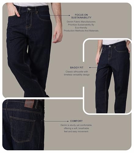 Image of i'sol Men's Loose Baggy Fit Wide Legged Jeans