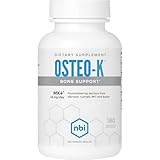 NBI Osteo-K Bone Support | Vitamin D & K Complex with Calcium Citrate Supplement | 45mg Vitamin K2 (MK4) for Strong Bone Health & Function | 180ct Veggie Capsules