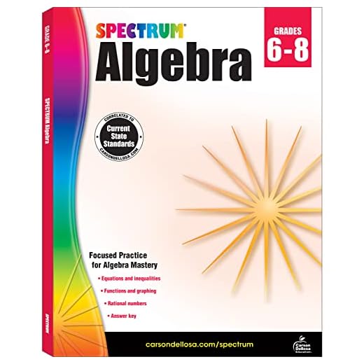 Spectrum Grades 6-8 Algebra Math Workbook – Fractions, Equations, Inequalities, With Practice Problems, Tests, Answer Key For Homeschool or Classroom (128 pgs)