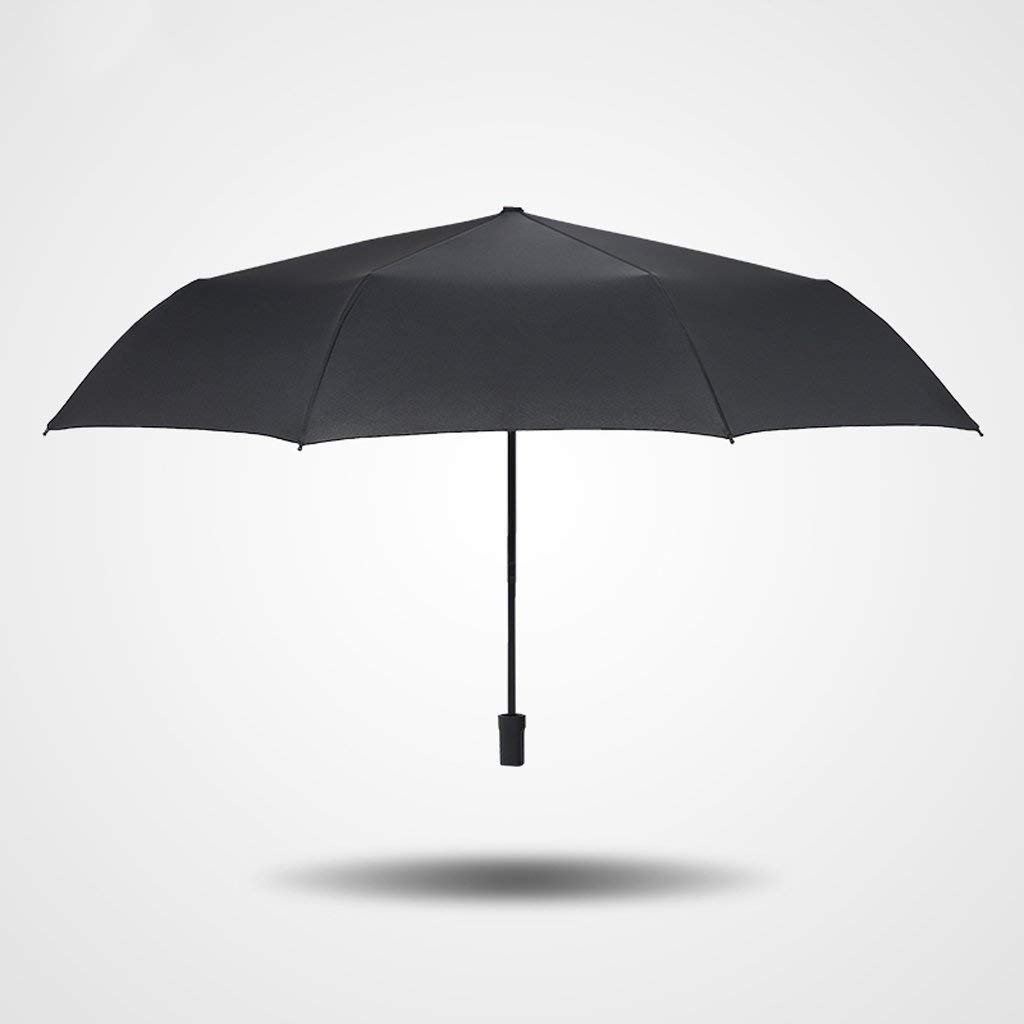 Parapluie simple renforcée pliante femelle trois fois noir double armée