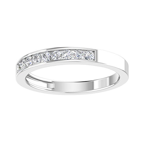 1/4ctw Diamond Channel Wedding Band in 10k White Gold or Yellow Gold3