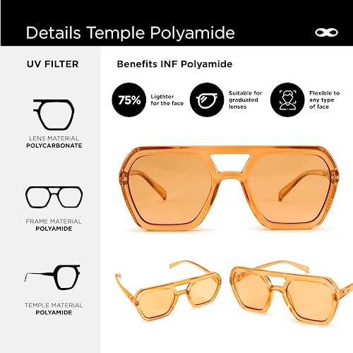 INFINIT Lyon Unisex Fashion Sunglasses Lightweight Polyamide Frame 100% UV Protection Gradient3