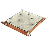 Qualitativ hochwertig. ASDQWE Weiße Federn, PU-Leder, faltbare Würfelablage für Uhren und Schmuck