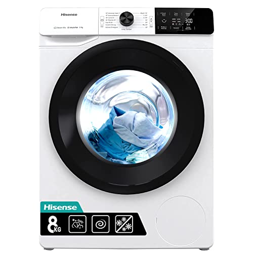 Hisense WFGE80141VM - Lavadora con Vapor, Motor Eficiente Inverter...