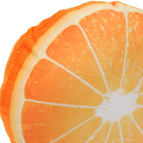 Firlar Obst-Plüsch-Hundespielzeug, Lustiges, Attraktives Kauspielzeug für Haustiere Zum Waschen der Zähne, Niedliches, Interaktives, Weiches, Bissfestes, Quietschendes(Orange)
