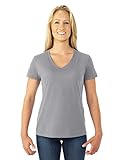 Fruit of the Loom Ladies Heavy Cotton HD V-Neck T-Shirt L39VR-Athletic Heather-XL