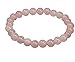 Produktbild UDIG Rosenquarz Armband Kugelform 8 mm im Samtbeutelchen, Edelstein Armband rosa rose Stretch Armreif