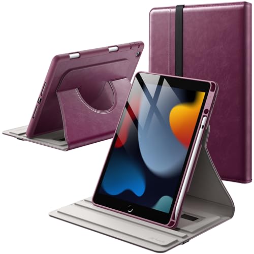 Coque iPad 9 / 8 / 7 idéale pour le bureau et les cours avec son support rotatif à 360°