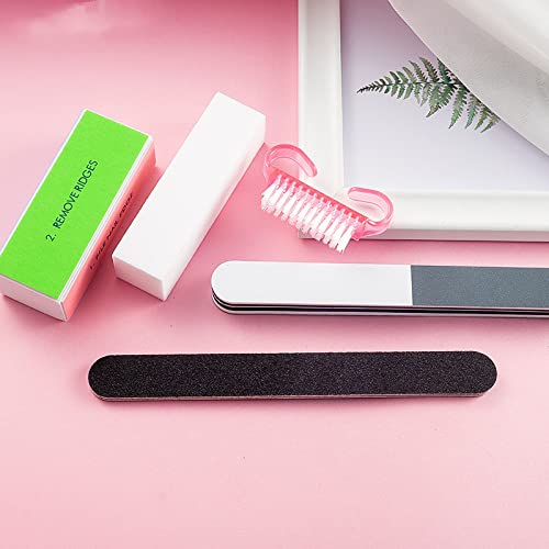 Ensemble d'outils de manucure avec bloc de tofu et brosse