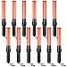 TOODOO 12 Pcs Signal Traffic Wand Safety Traffic Control Wand Lighted Baton Multifunctional LED Traffic Baton with 2 Flashing Modes, Wrist Strap Lanyard, Side Clip (Using 2 D-Size Batteries, 16 Inch)