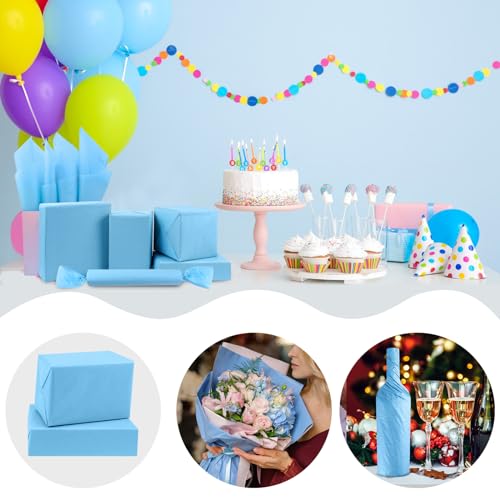 AORZIT papel de seda azul claro 80 folhas papel de seda azul claro a granel papel de seda azul de 20