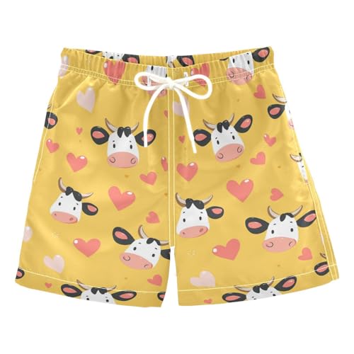 senya Cute Cow Heart Boys Swim Trunks Toddler Shorts Swimwear Boardshorts