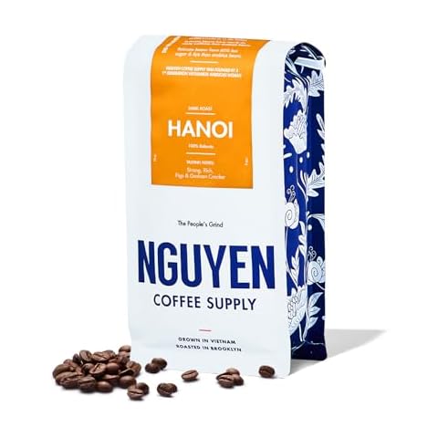 Nguyen Coffee Supply - Hanoi Robusta: Dark Roast Premium Whole Coffee Beans, Vietnamese Single Origin, Direct Trade, Low Acid with High Caffeine Content, Roasted in Brooklyn [12 oz Bag] Cover