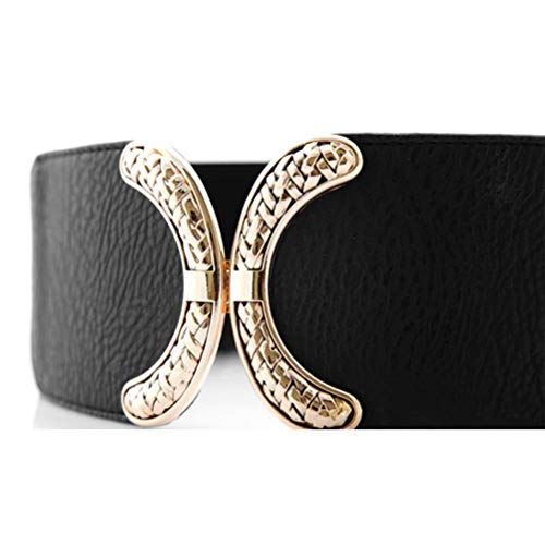 VOCHIC Wide Belt for Womens Ladies Elastic Stretch Interlock Buckle Thick Waist Band for Dress4