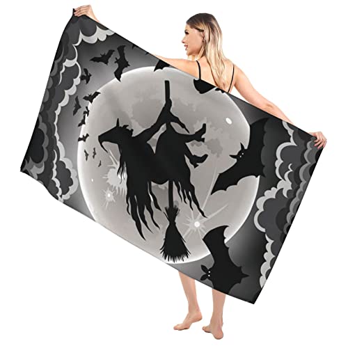 Psvod Halloween Witch Cotton Quick Dry Bath Towel, Super Soft And Absorbent, Suitable For Yoga Bathroom Pool Beach Club #TOP12