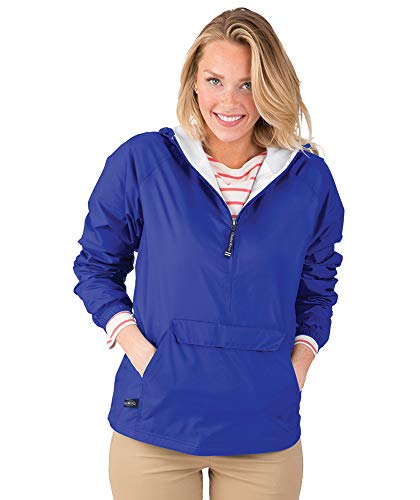 Image of Charles River Apparel Unisex Classic Solid Pullover, Water-Resistant Windbreaker with Flannel Lining