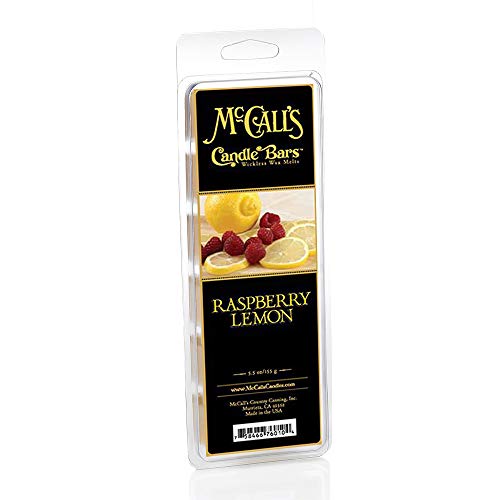 Image of McCall's Candles | Raspberry Lemon | Scented Wax Melt | Tangy Lemon, Ripe Raspberries & Bright Citrus | 6-Piece Break-Apart Bar | 12-24 Hours Per Wedge | Poured in the USA | 5.5 oz