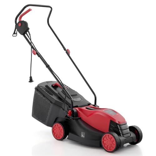 DORTALA Lawn Mower, Corded 14" Electric Push Mower, 3-Position Cutting