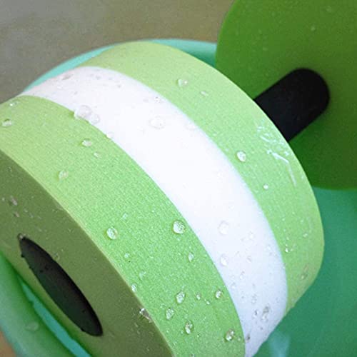 drppepioner Aquatic Aerobics Exercise EVA Foam Dumbbells-Water Aerobics Equipment for Pools,Water Weights for Pool Exercise Equipment for Adults Unisex Swim Aqua Fitness Barbell 2PC (Green)