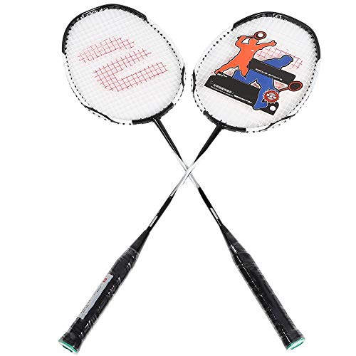 Estafa de bádminton 1 par, Raqueta de Entrenamiento de Raquetas de bádminton de Aluminio y Carbono con Bolsa de Transporte