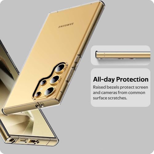 Image of Amazon Brand - Solimo Mobile Cover for Samsung Galaxy S24 Ultra 5G (Soft & Shockproof Back Case with inbuilt Cushioned Edges), Transparent
