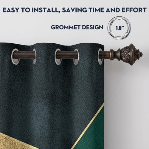 Rideaux imprimés géométriques au design abstrait et finitions oeillets - 7