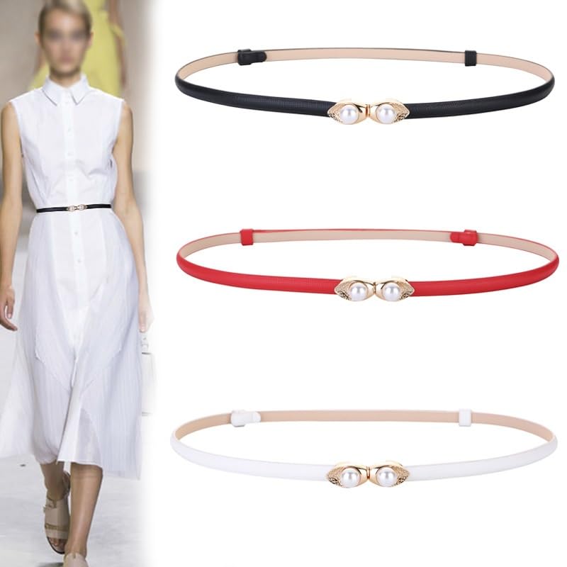 Women's Slim Waistband Decorated Shirt With A Dress Versatile Black Leather Small Belt Waist Chain3