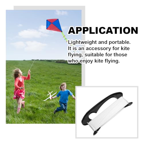 OUDQFCJ 2 Stück 100M Kite Line Winder Drachenschnur Spule,Drachenleine mit Schnurdrachen Rope,Drachenersatzteile und Drachenzubehör für den Außenbereich (100M) (Black)