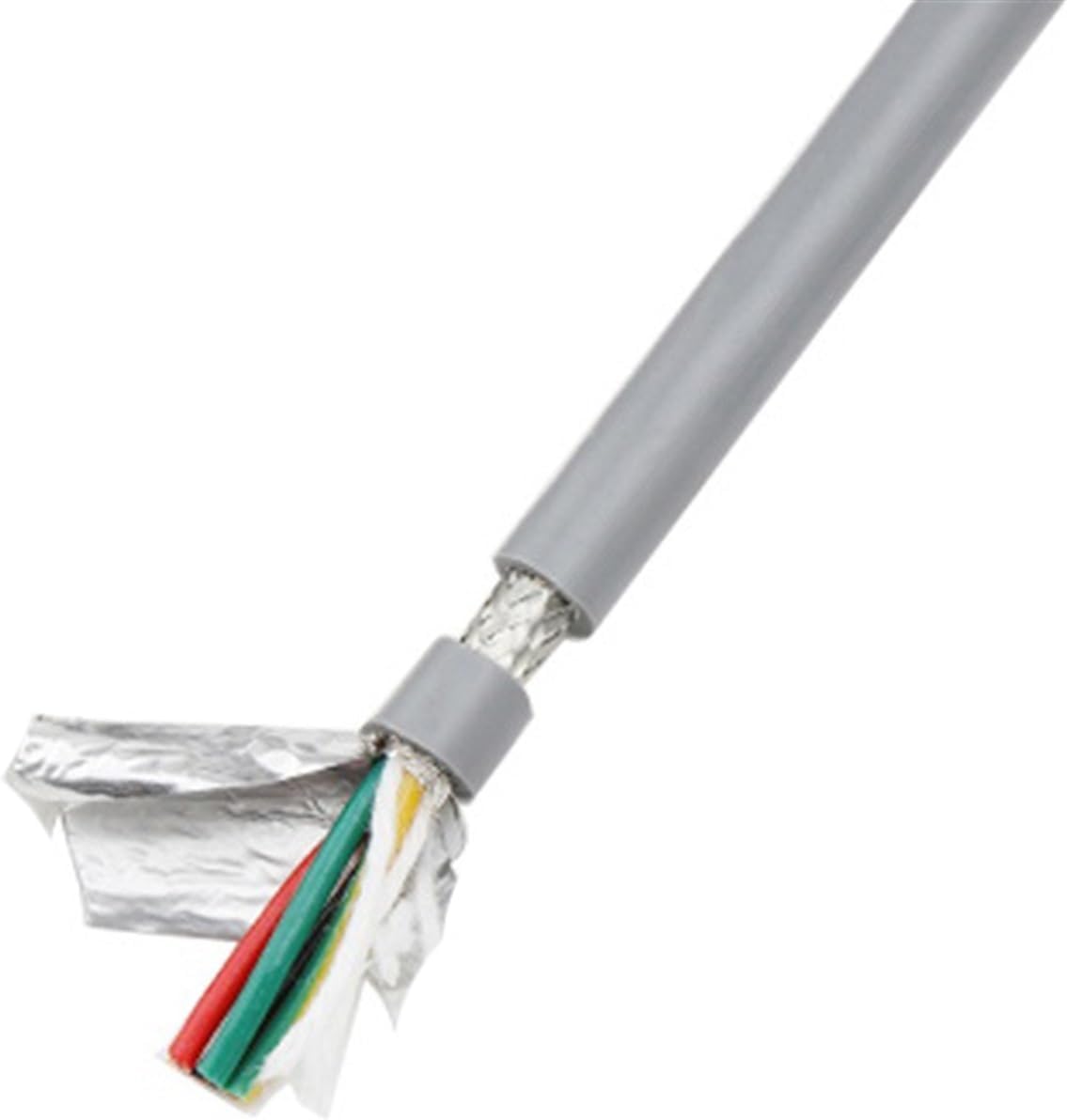 Electrical Wire Double Shielded Soft Wire Copper Cable 20/18awg 2/3/4/5/6/7/8 Cores Heat-Resistant Gray PVC Insulated Towline Cable (Size : 7cores, Color : 20awg 1Meter)