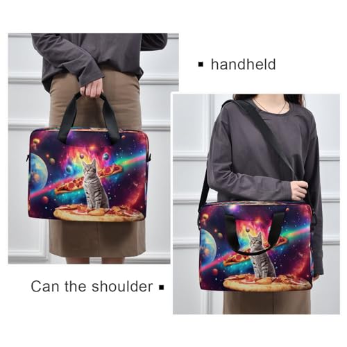 Bolso Maletín para Laptop Galaxy Space Pizza Cat con Correa miniatura 7