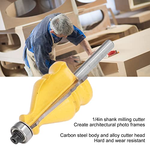 Forming Milling Cutter, Efficient Wear Resistant Carbon Steel Picture Frame Router Bit 1/4in Shank for Woodworking Projects - Image 4