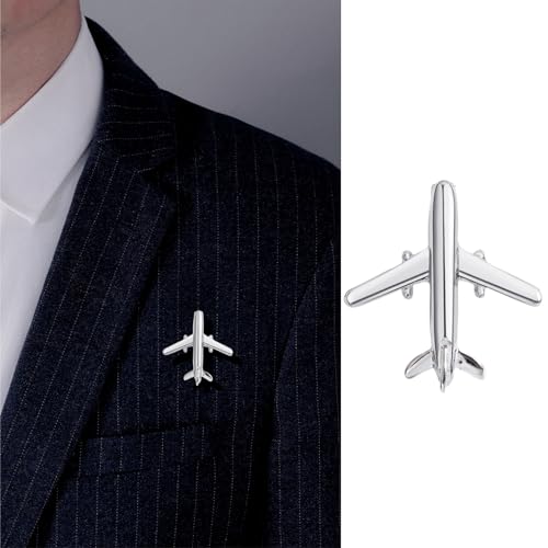 Image of Small Aircraft Brooch Pins for Men and Women Lapel Brooch Backpack Shirt Bag Accessories Collar Badge