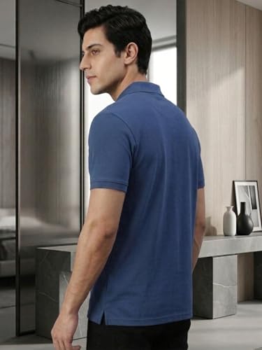 Image of Lux Cozi Men's Cotton Solid Polo Tshirt | Collar Tshirts | Half Sleeves | Stylish & Premium All Day Wear | Pack of 1