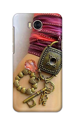 Image of Girl Hand with Keychain Hard Back Case Cover for Huawei Y5 (2017) / Huawei Y6 (2017) / Nova Young, MYA-L03 /L23, L02 /L22 Back Cover -(J5) VNS2228