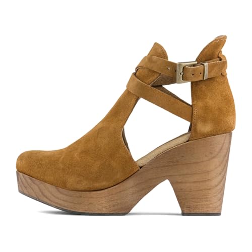 Women Platform Rounded Toe Cutout Ankle Boots Strap Buckles Cork Chunky High Heel Booties Casual Work Office Shoes Size 4-16 US2