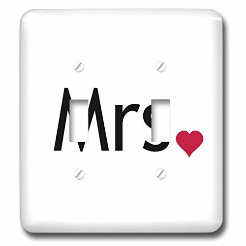 Interrupteur double à bascule imprimé Mrs cœur rouge style romantique