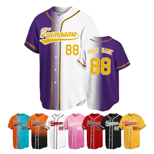 Custom Baseball Jersey Stitched Printed Name Number Personalized Uniform Shirts Sports Fans Gifts for Men Women Youth