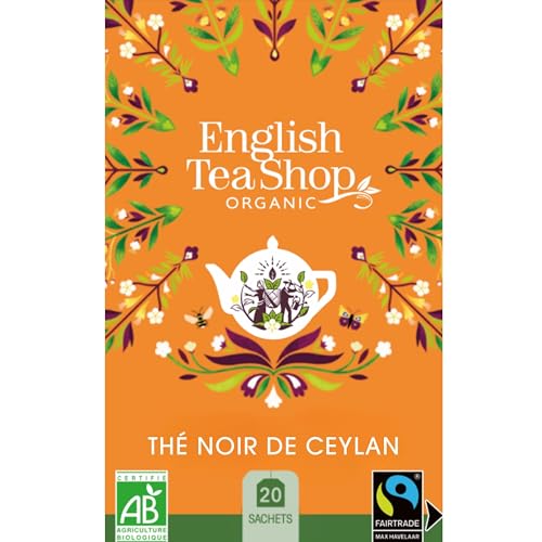 English Tea Shop - Thé noir bio pur de Ceylan - Boîte de 20 sachets