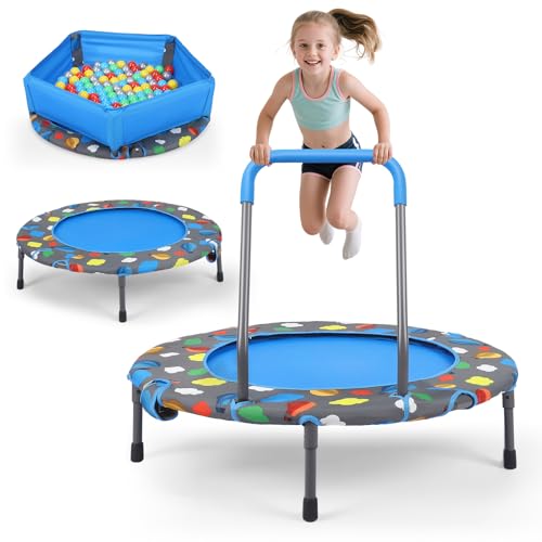 Trampolin Kinder,Ø 93cm 3-in-1 Multifunktionstrampolin bis 150kg...