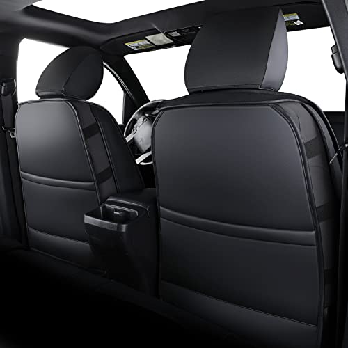 Image of LUCKYMAN CLUB Tacoma Custom Seat Covers M9 Full Set, Fit 2005-2023 Tacoma Double /Crew Cab SR SR5 TRD Sport TRD Off-Road PreRunner Trims, with Waterproof Faux Leather (Full Set, Black)