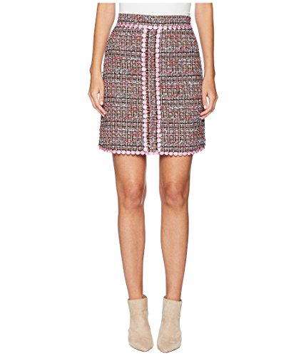 Boutique Moschino Tweed Mini Skirt Fantasy Print Pink 46