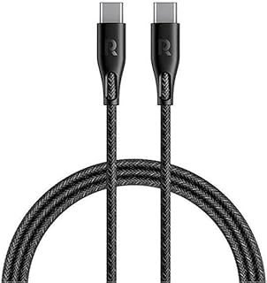 كابل شحن USB C مزدوج من Next Store، أسود، شحن سريع، سلك بيانات مضفر متين، النوع USB-C إلى USB-C، توافق واسع مع هواتف وأجهزة