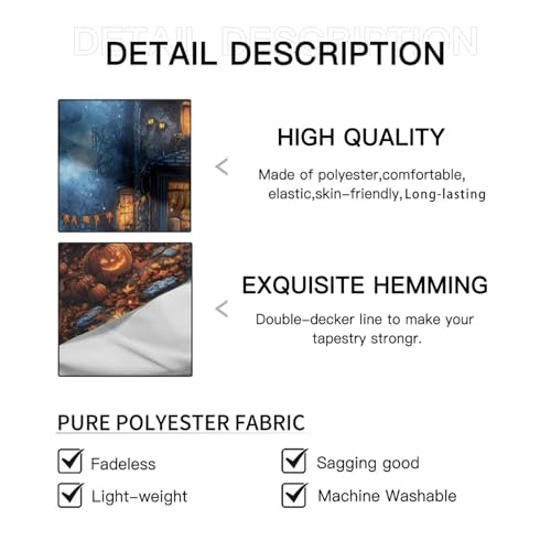 Djheips 16988962 Haunted House Ghost Tapestry Wall Hanging Halloween Tapestries Goth Tapestry Horror Tapestry Wall Hanging thumb #5