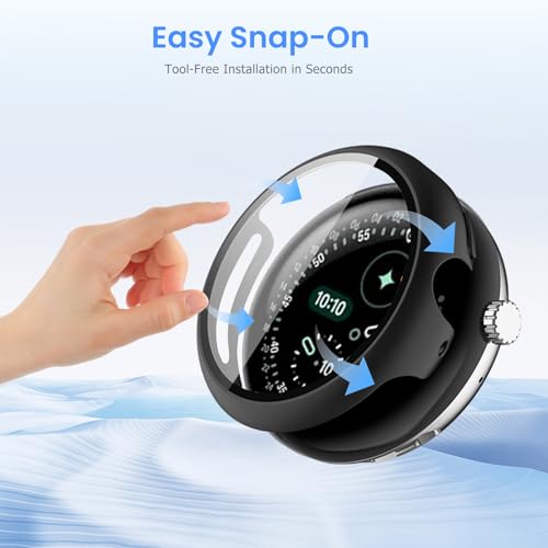 Coque Pixel Watch 4 45 mm anti-choc protège l'écran PC rigide